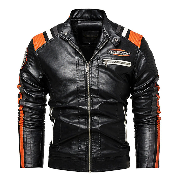 Herren Hochwertige Kunstleder-Motorradjacke Echo Archiv