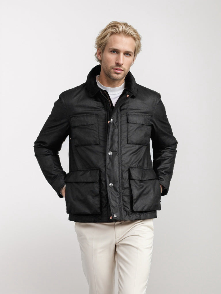 Herren funktionale Sportjacke mit praktischen Taschen und hochschließendem Kragen Echoarchiv