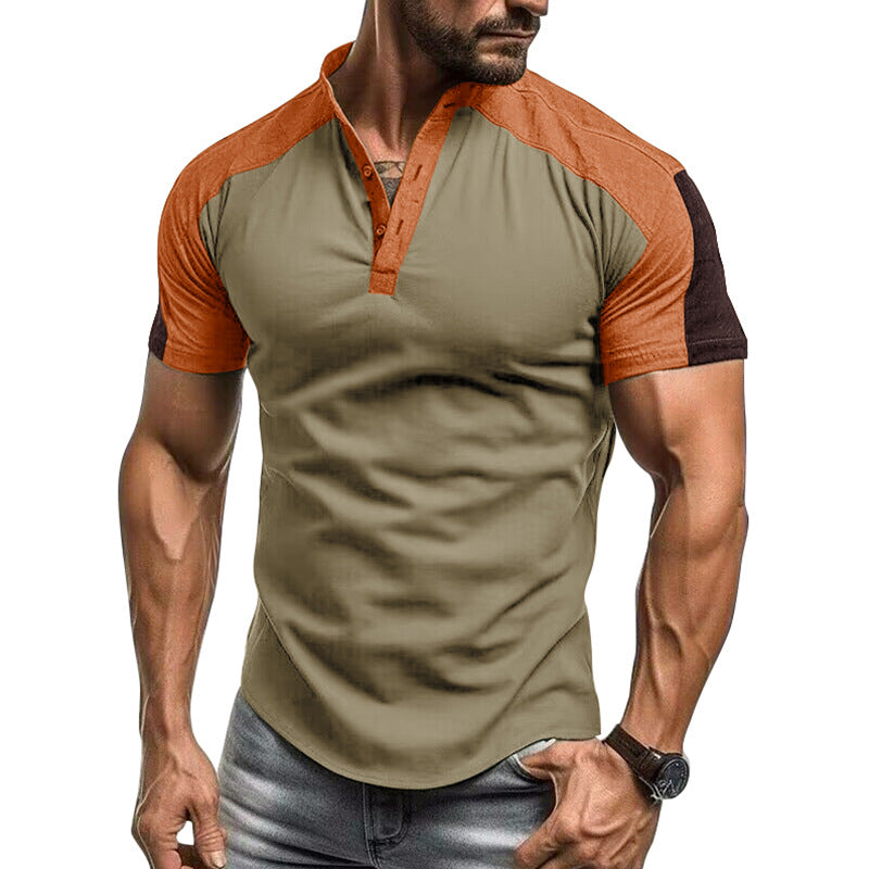 Herren sportliches Kurzarm-Hemd mit modernem Kragen und strukturiertem Design Echoarchiv
