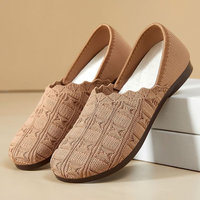 Damen nan gestrickter Komfort-Ballerina-Slipper mit elastischem Einstieg, geformter Polstersohle und rutschfester Flexlaufsohle Echo Archiv