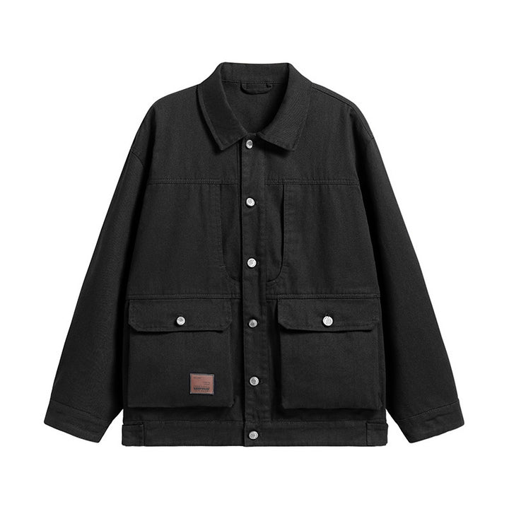 Herren Canvas-Utility Overshirt mit großen Pattentaschen und entspanntem Schnitt Echo Archiv