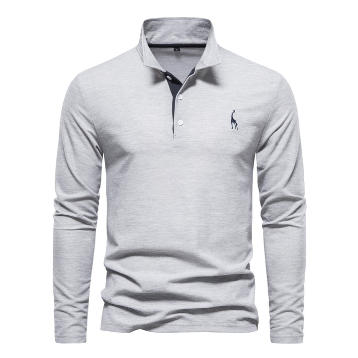 Herren Langarm Poloshirt mit modernem Kragen und atmungsaktiver Baumwollqualität Echoarchiv