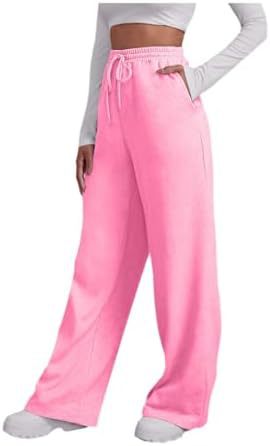 Damen weite High‑Waist Palazzo-Loungehose mit elastischem Komfortbund, Kordelzug und seitlichen Eingrifftaschen – Avélisse