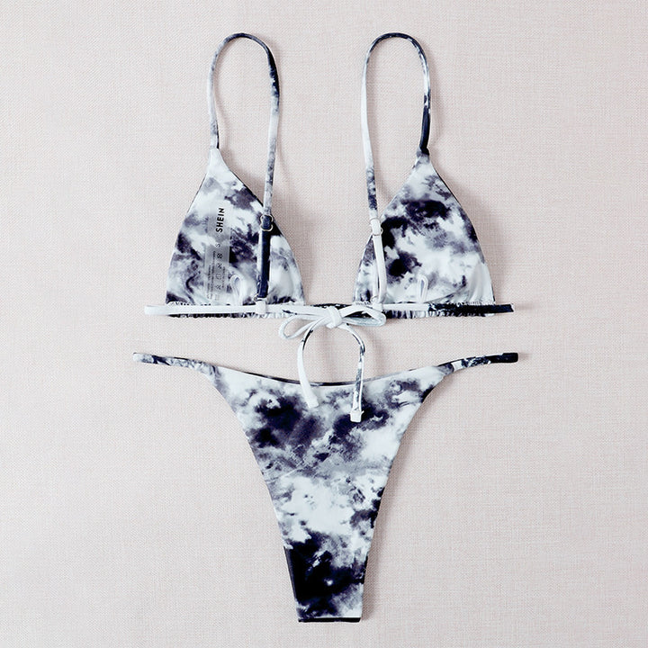 Damen Triangel-Bikini mit verstellbaren Trägern und Raffungen Echo Archiv
