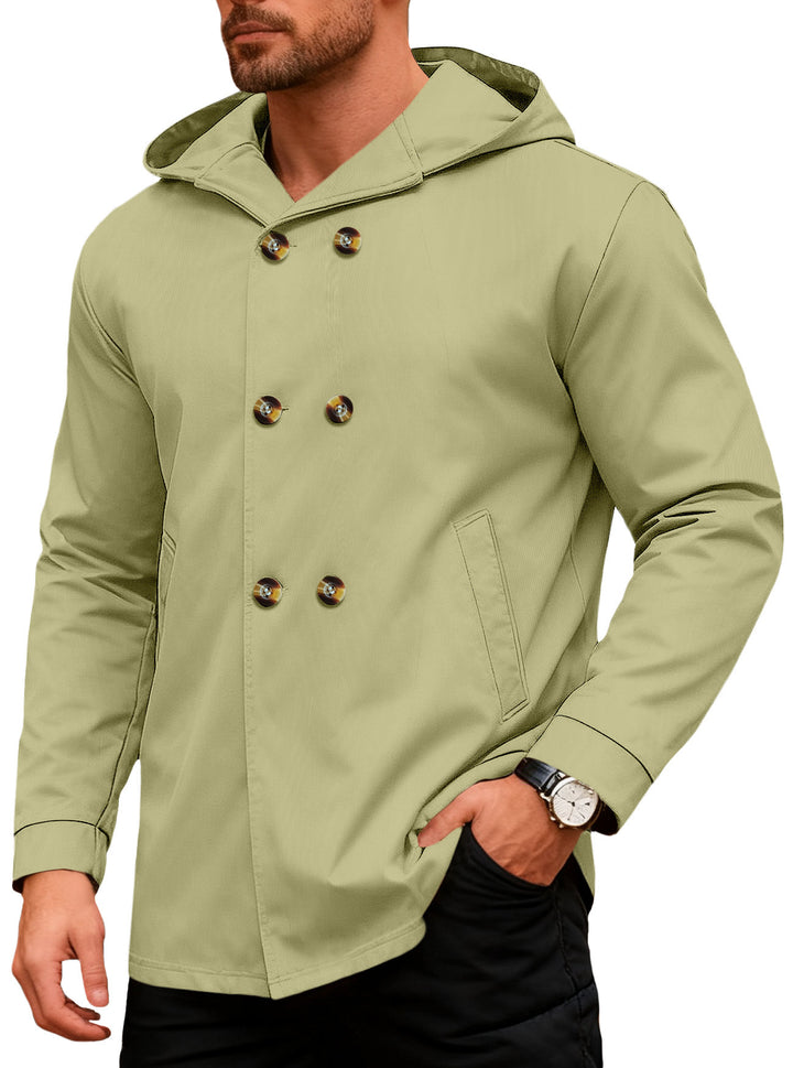 Herren Kapuzensweater mit doppelter Knopfverschluss und seitlichen Taschen Echoarchiv