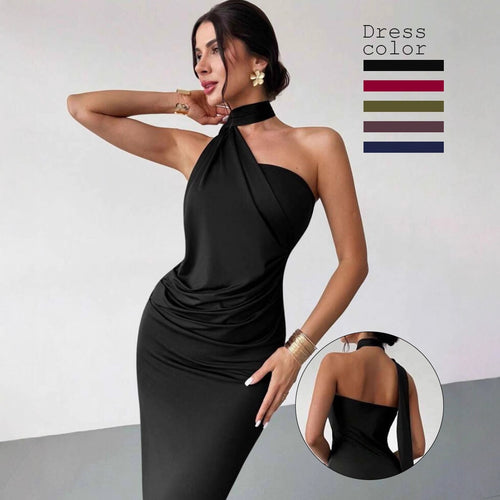 Damen Elegantes Wickelkleid mit verführerischem Halterneck-Design Echo Archiv