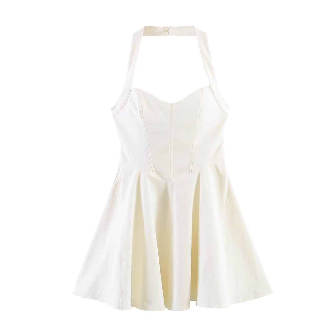 Damen A-Linien Kleid mit Halterneck und figurbetonter Silhouette Echo Archiv