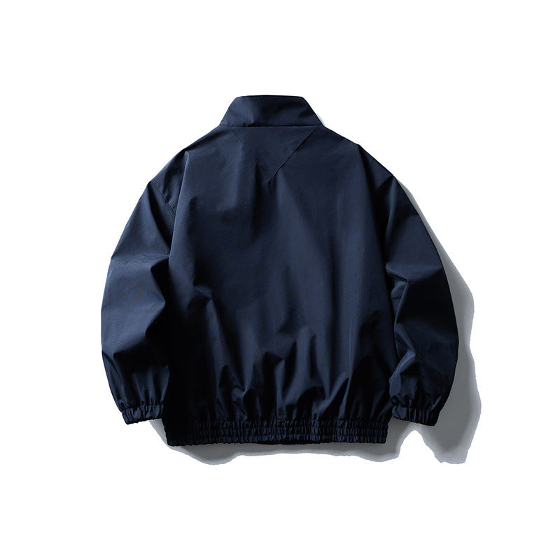 Herren Windbreaker-Jacke im Boxy‑Schnitt mit Stehkragen und elastischem Saum Echoarchiv