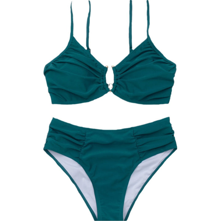 Damen Hochtaillierter Bikini mit raffiniertem Raffungselement und elegantem Schmuckdetail Echo Archiv