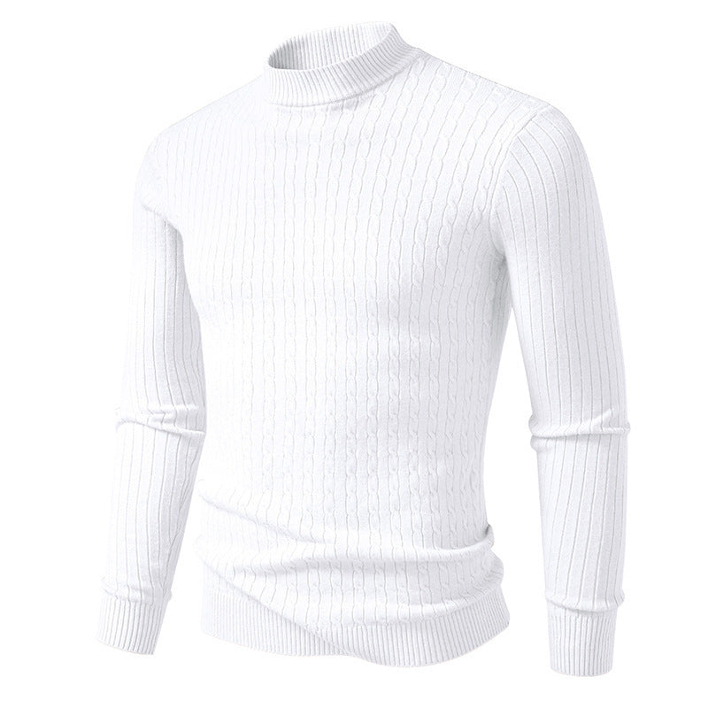 Herren modischer Rollkragenpullover mit strukturierter Oberfläche Echoarchiv