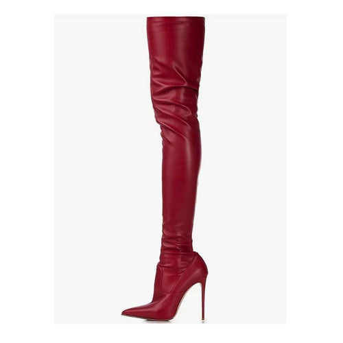 Femme Über-die-Knie Spitzenzehen Stiletto Stiefel Echoarchiv