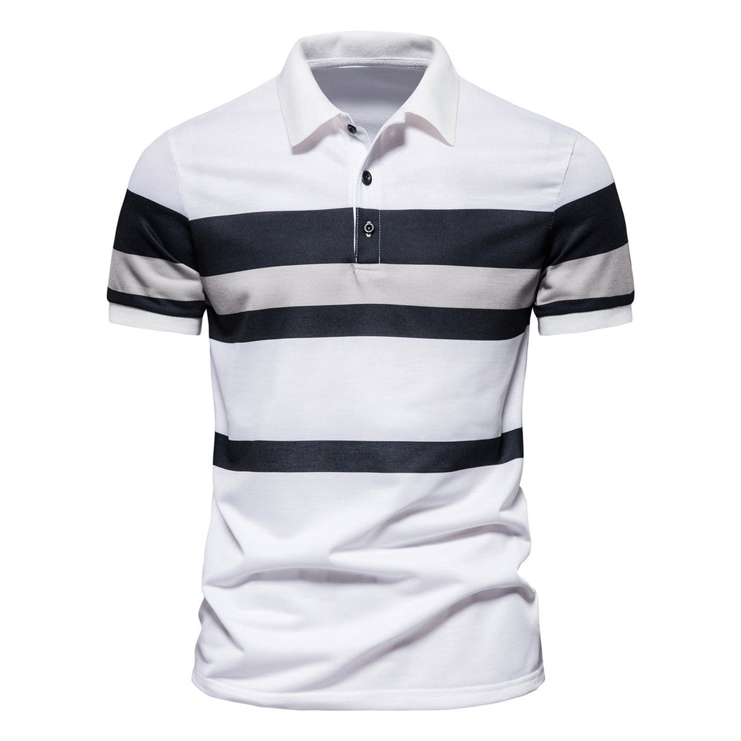 Herren Poloshirt mit klassischen Streifen und atmungsaktiver Baumwolle Echoarchiv