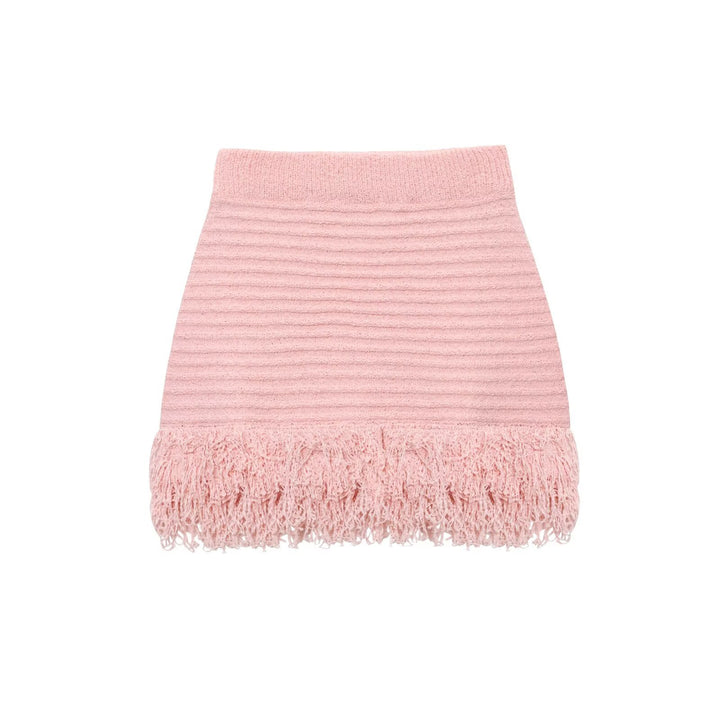 Damen Kurzarm-Strickjacke mit fransigem Saum und dekorativen Knöpfen Echo Archiv