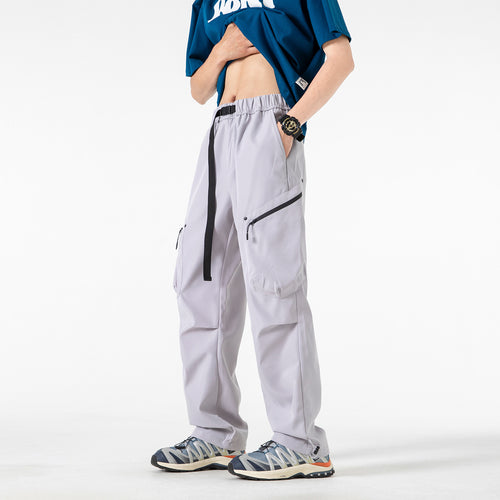 Herren Weite Utility‑Cargohose mit elastischem Bund, Reißverschluss‑Taschen und verstellbarem Saum Echo Archiv