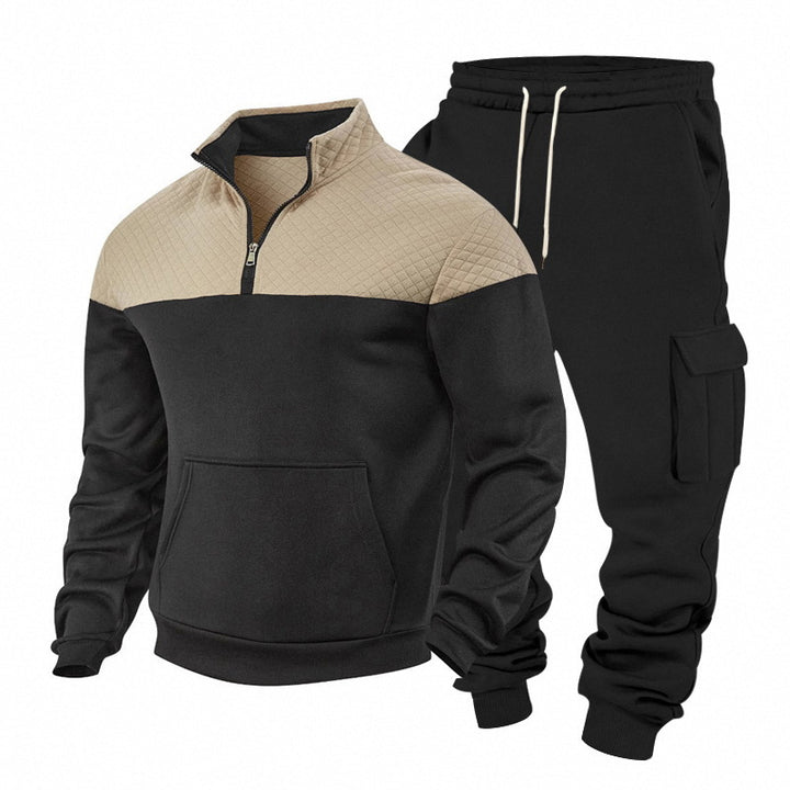 Herren Freizeit-Trainingsanzug mit Steppkragen und Cargo-Jogger Echoarchiv