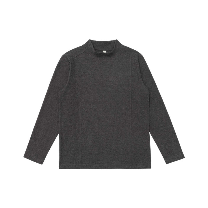 Unisex Feinstrukturierter Stehkragen-Pullover mit Teilungsnähten Echoarchiv