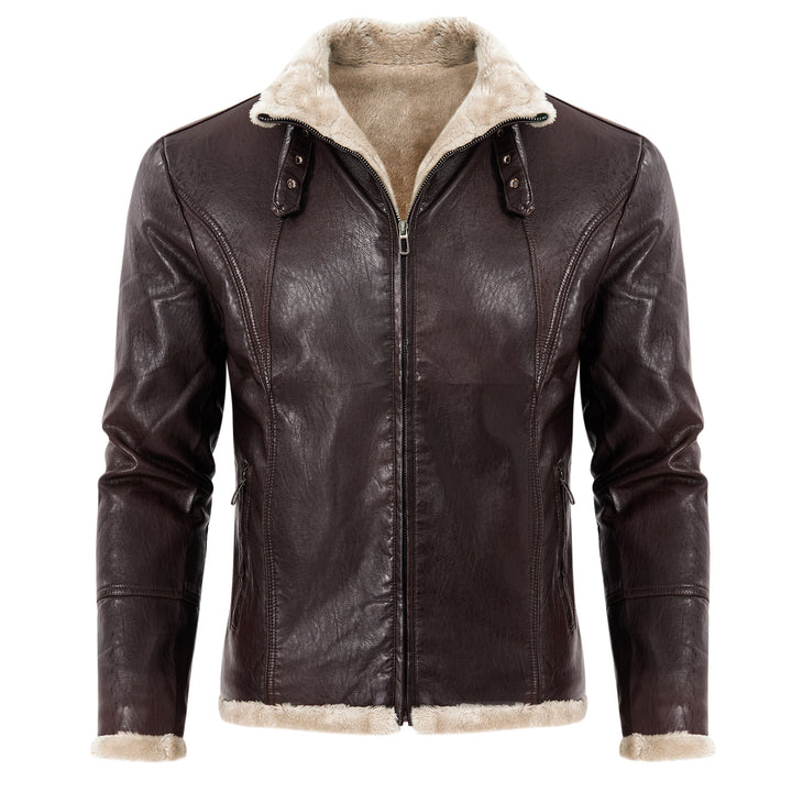 Herren eleganter Kunstlederjacke mit warmer Fütterung Echoarchiv