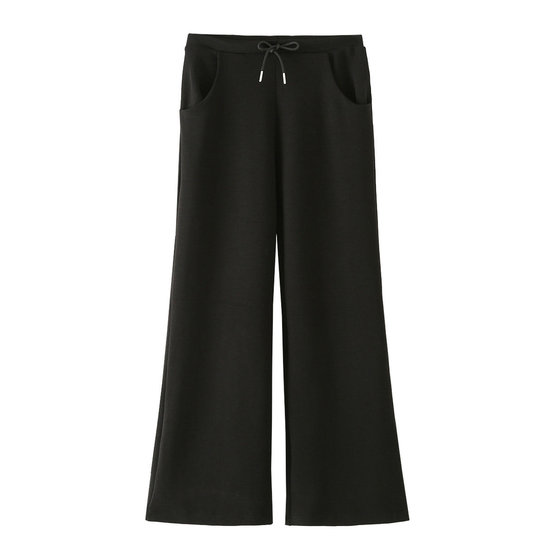 Damen Weite Jersey-Hose mit hohem Bund Tunnelzug und Pattentaschen Echo Archiv