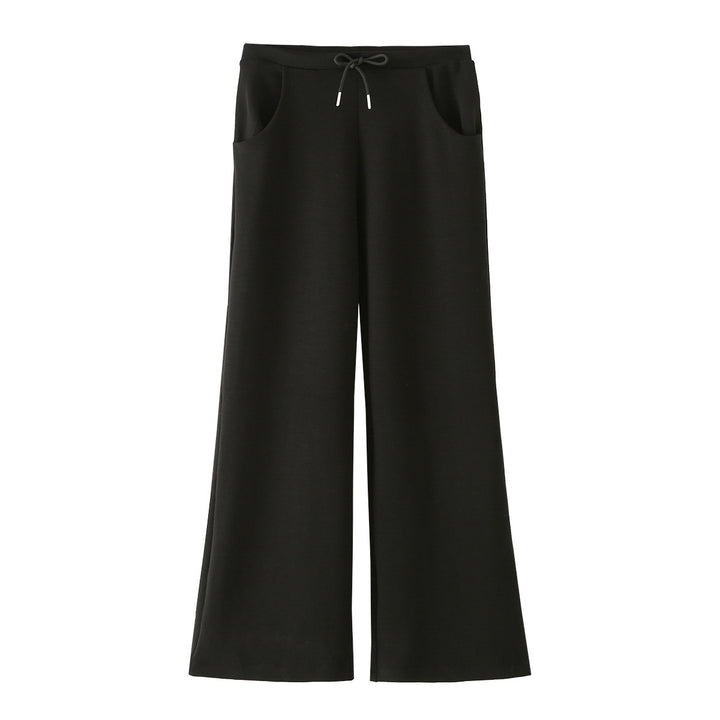 Damen Weite Jersey-Hose mit hohem Bund Tunnelzug und Pattentaschen Echo Archiv