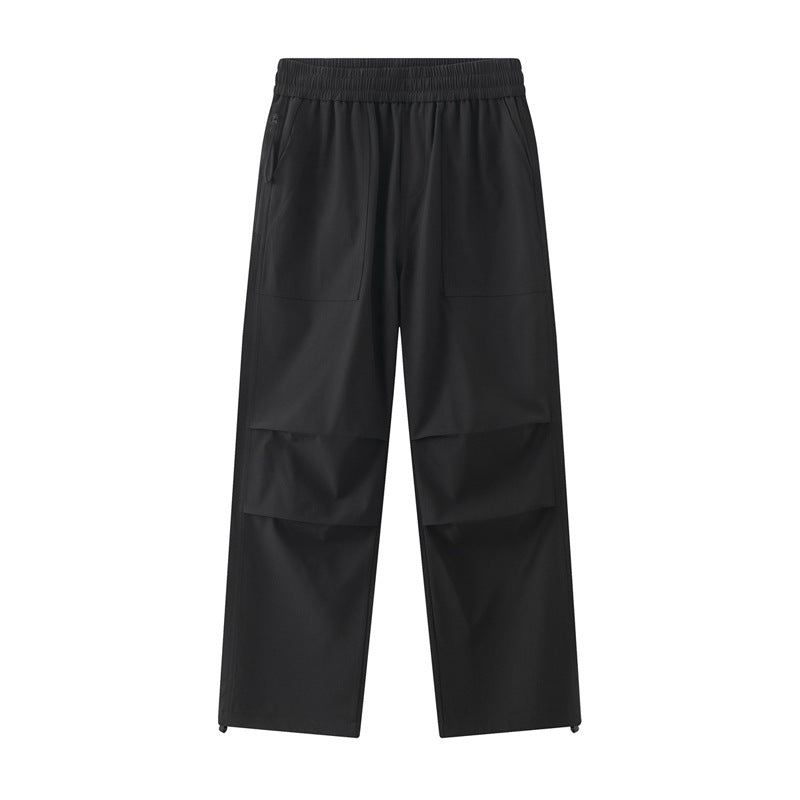 Herren Weite Utility-Cargo-Hose mit Tunnelzugbund, Knieabnähern & verstellbarem Saum Echoarchiv