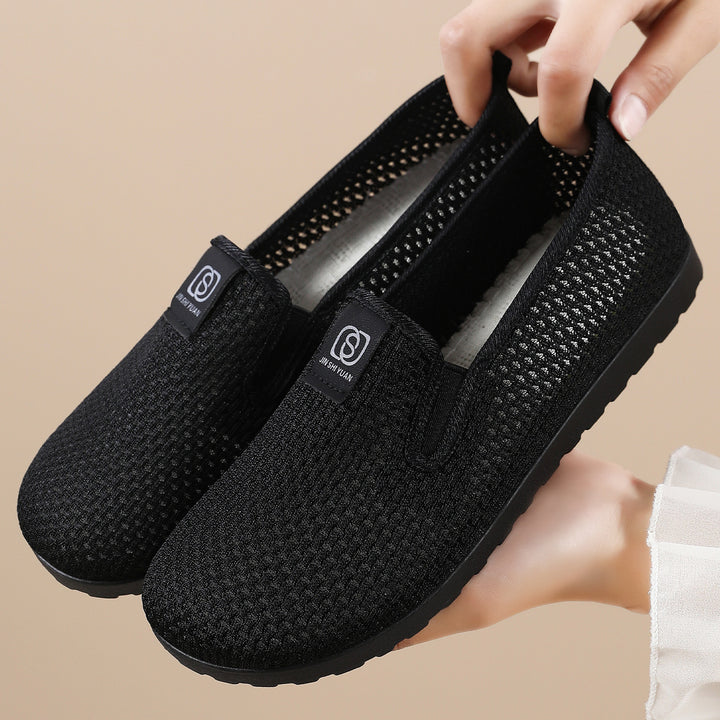 Damen nan atmungsaktiver gestrickter Slipper mit elastischem Einstieg und dämpfender EVA-Laufsohle Echo Archiv