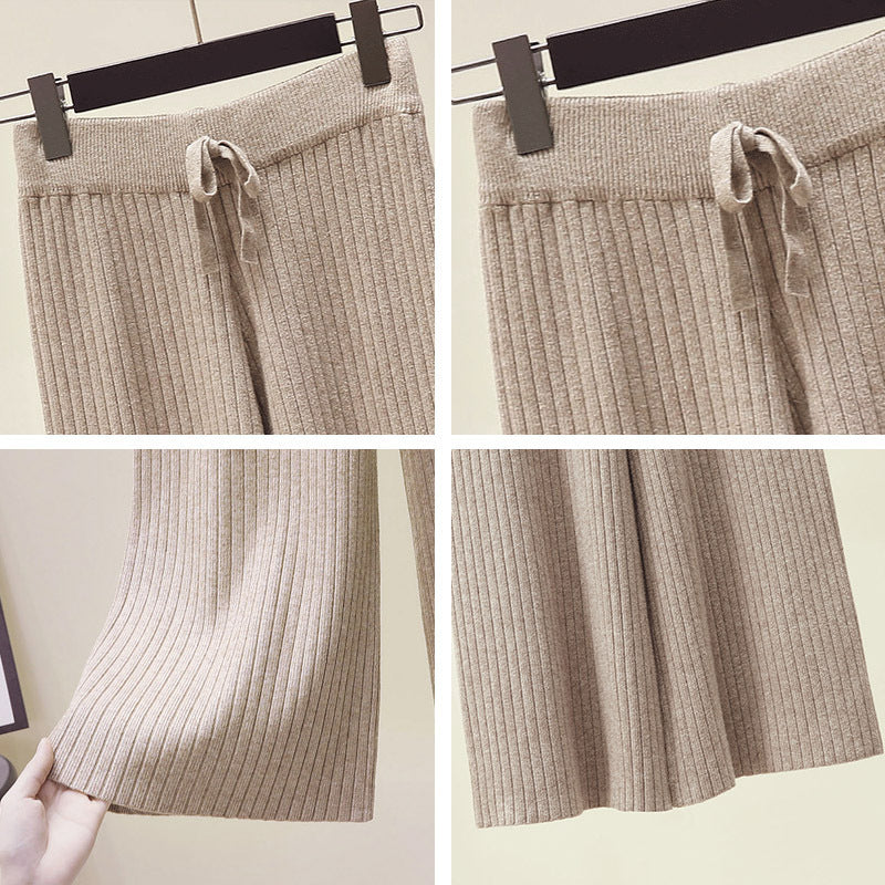 Damen Bequeme Rippstrickhose mit Kordelzug Echo Archiv