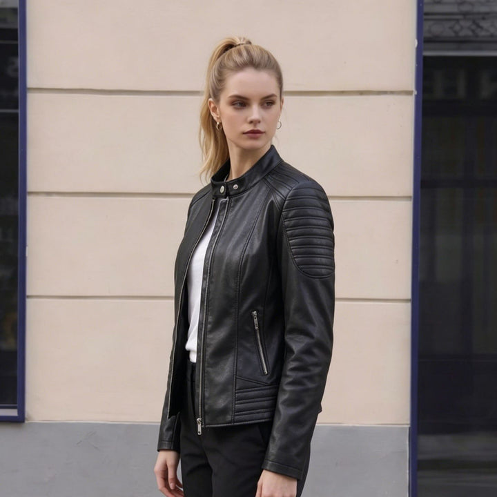 Damen Modische Kunstlederjacke Echo Archiv