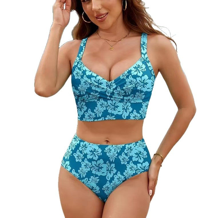 Damen Bikiniset mit floralem Design und hohem Bund Echo Archiv