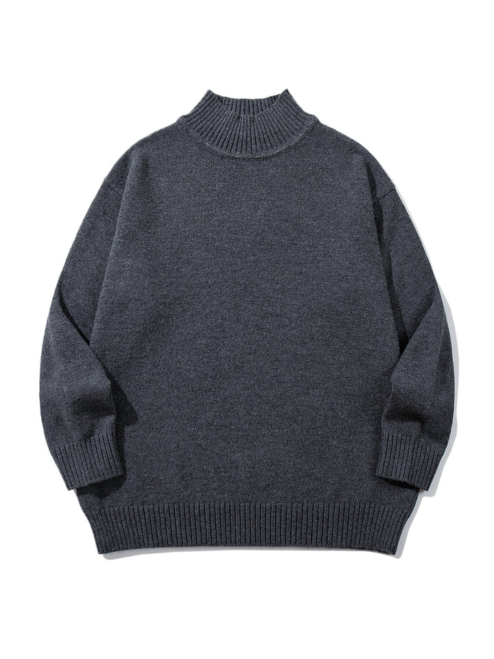 Unisex Oversize-Troyer-Pullover mit kurzem Stehkragen und breiten Rippenbündchen Echoarchiv