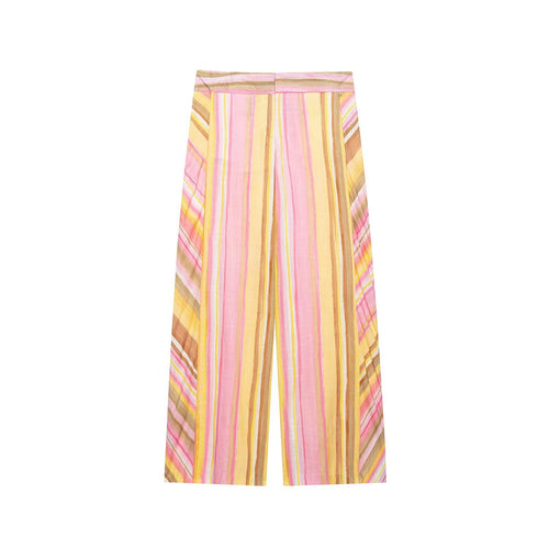 Damen Weite Highwaist Palazzohose mit mehrdimensionalem Streifenmuster Echo Archiv