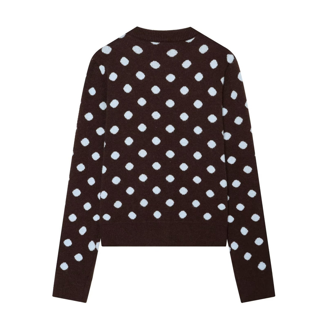 Damen Gepunktete Kurzstrickjacke mit Rundhalsausschnitt und Knopfleiste Echo Archiv