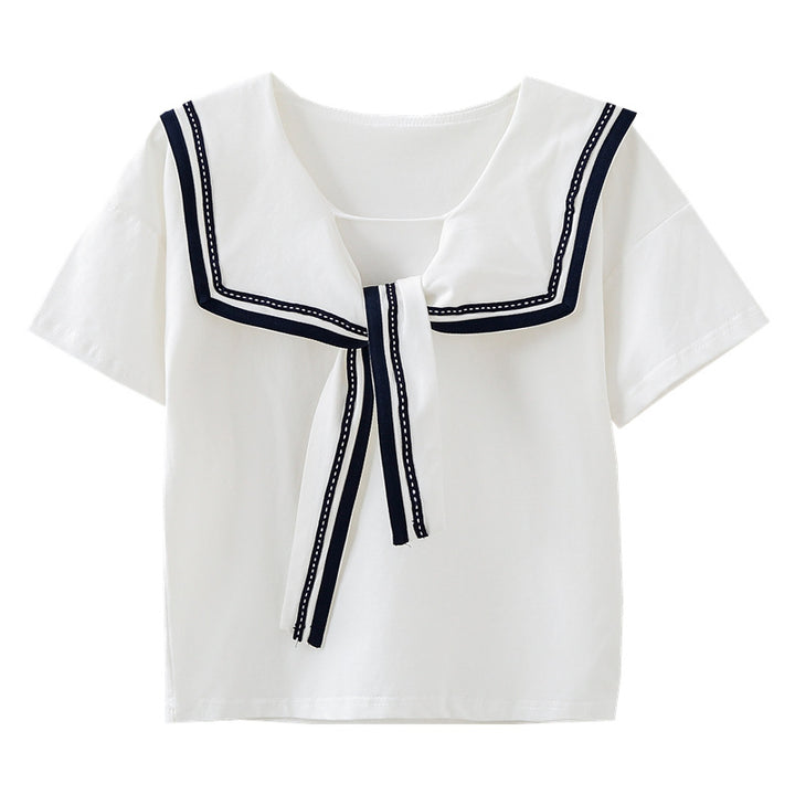 Mädchen Matrosenbluse mit modernem Kragen und Rüschendetails Echo Archiv
