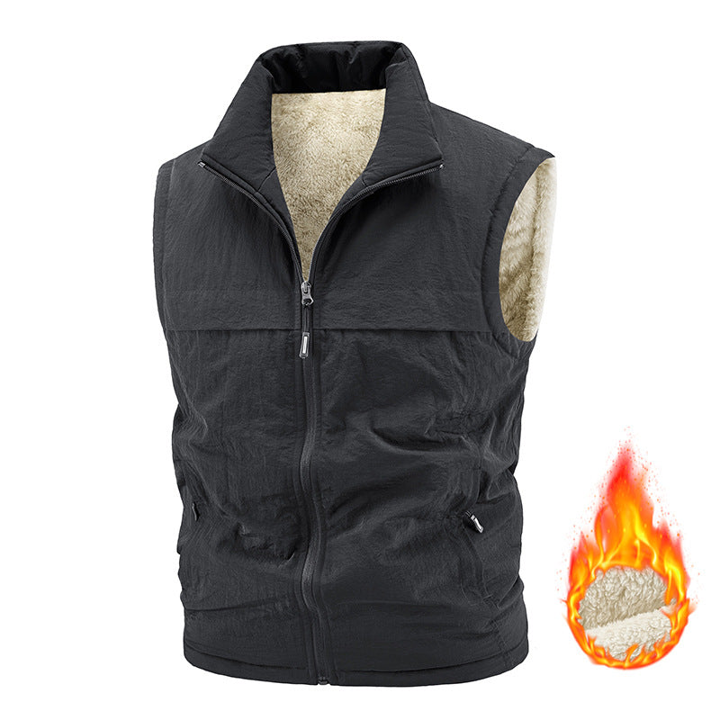 Herren Thermo‑Steppweste mit Sherpa‑Futter, hohem Kragen und Reißverschluss Echoarchiv