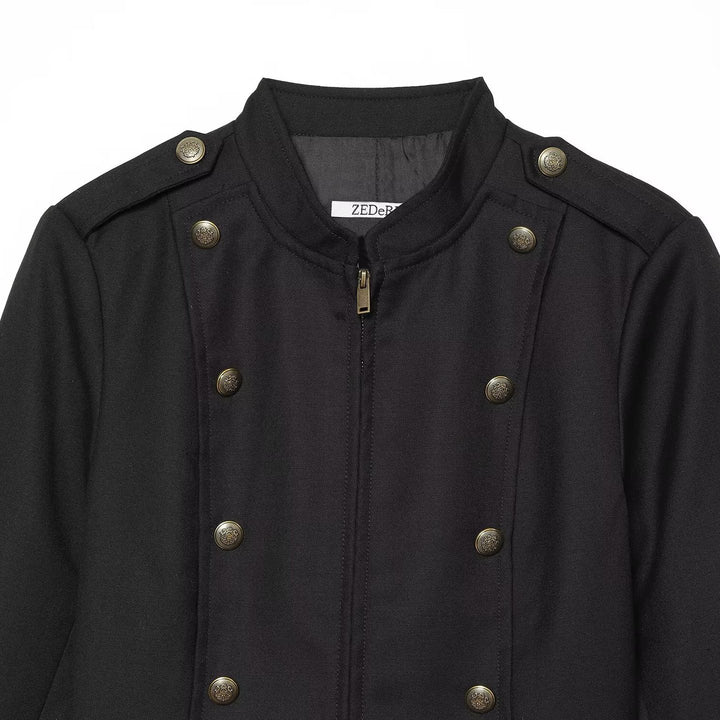 Damen Taillierte Militärjacke im Blousonstil mit Stehkragen und doppelter Zierknopfleiste Echo Archiv