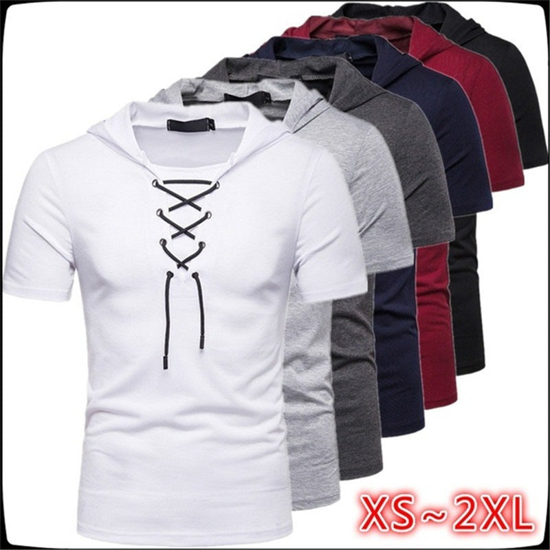 Herren Kapuzenshirt mit modischem Schnürdesign Echoarchiv