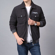 Herren Cordjacke im Trucker-Bomber-Mix mit Brustklappentaschen – Taviero