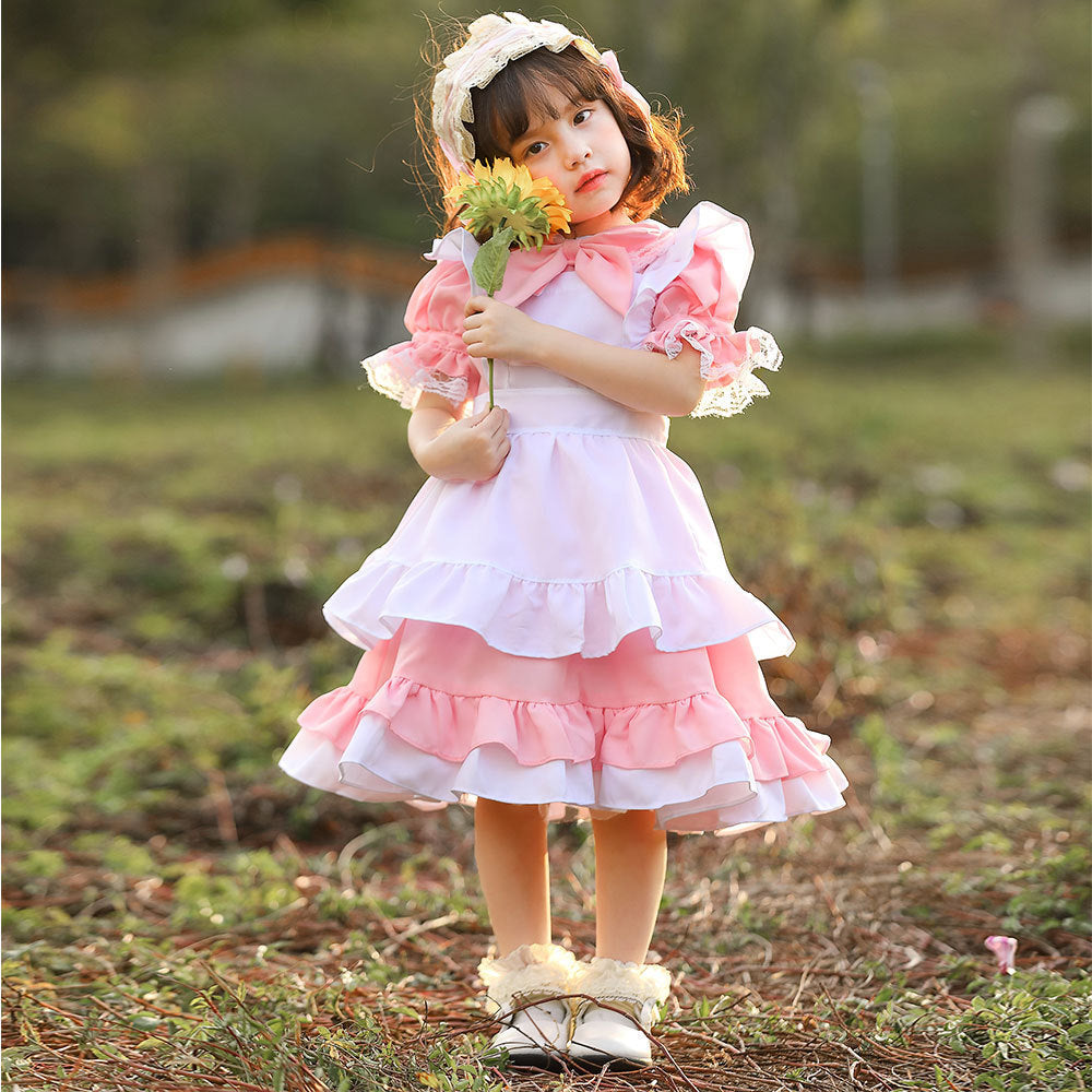 Mädchen niedliches Märchenhaftes Kleid mit Rüschen und Schleifen Echo Archiv