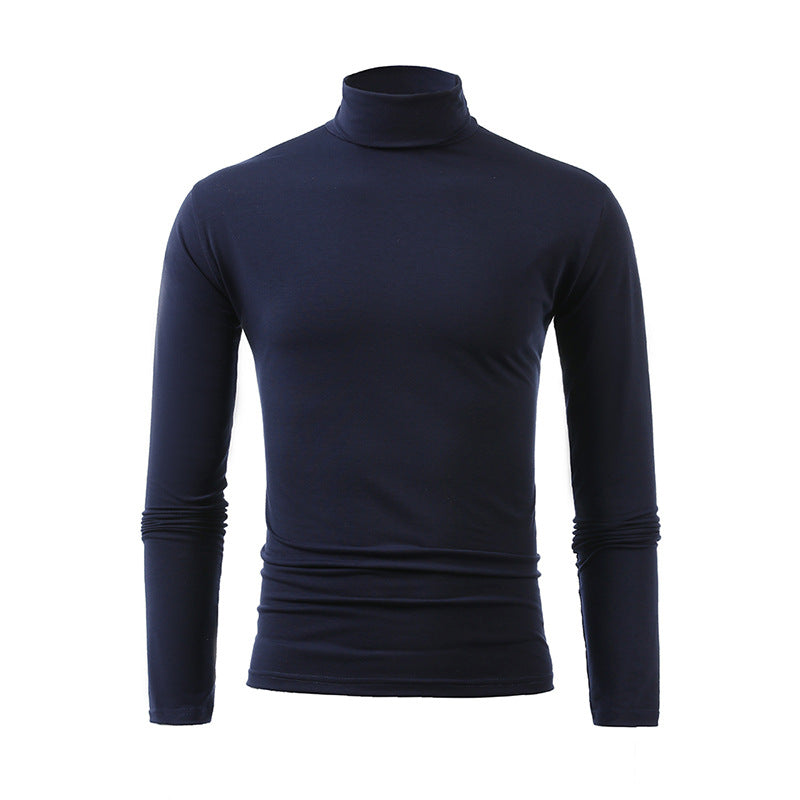 Herren nan schlankes Rollkragen-Langarmshirt aus feinem Baumwoll-Stretch Slim Fit Echo Archiv