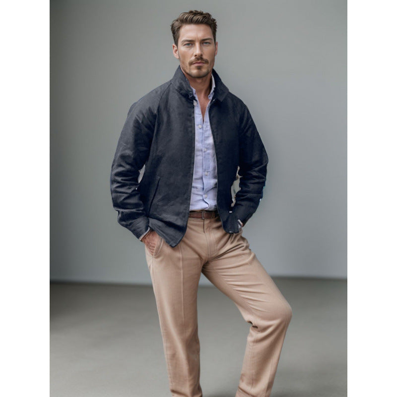 Herren moderne und lässige Steppjacke mit hohen Kragen Echoarchiv