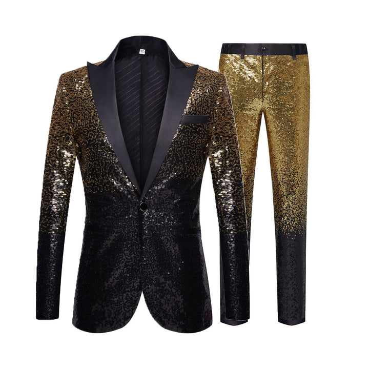 Herren festlicher Pailletten-Anzug mit modernem Design Echoarchiv