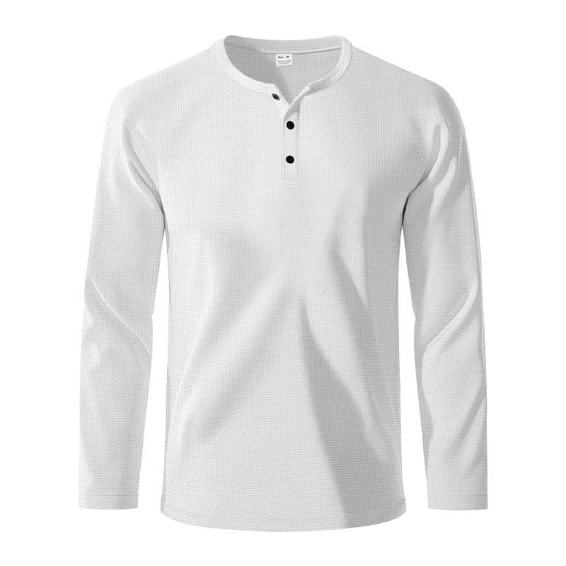 Herren Langarm-Henley-Shirt aus atmungsaktivem Material mit strukturierter Oberfläche Echoarchiv