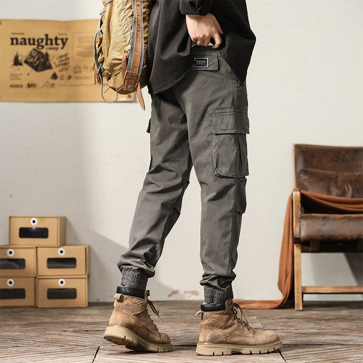 Herren Utility-Cargo-Jogginghose mit Tunnelzug, Multifunktionstaschen und elastischen Bündchen Echoarchiv