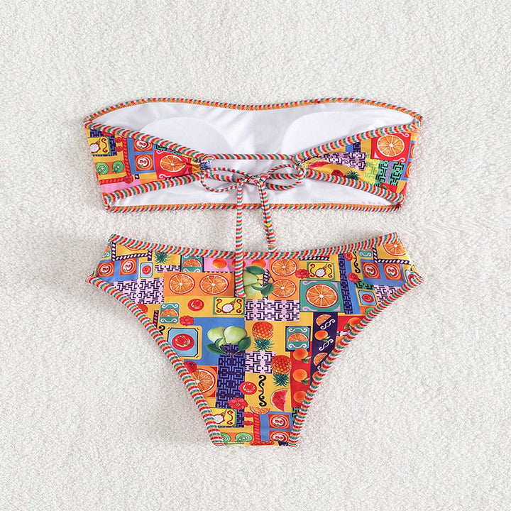 Damen Bikini-Set mit bandeau Oberteil und hohem Beinausschnitt Echo Archiv