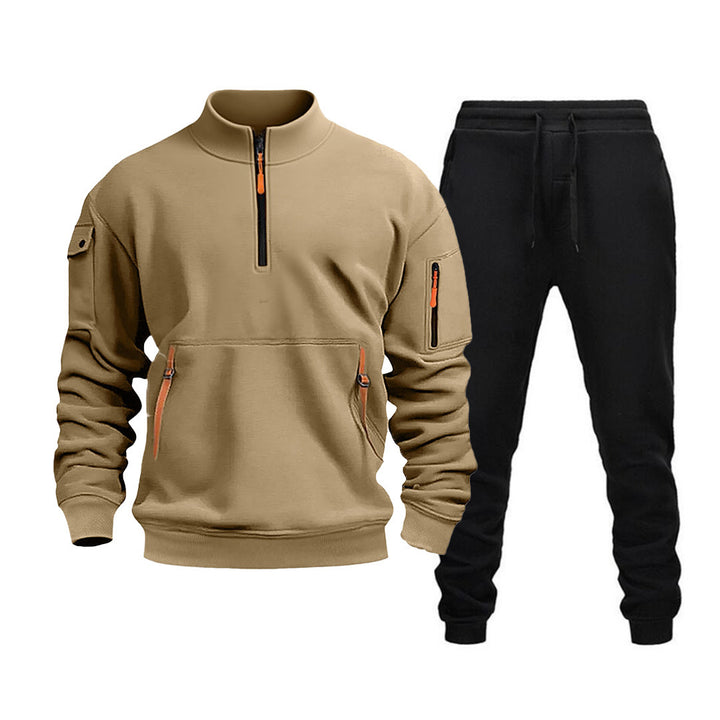 Herren moderner Sportanzug mit funktionalen Taschen und Reißverschlussdetails Echoarchiv