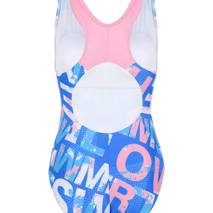 Damen Einteiliger Sportbadeanzug mit grafischem Print Echo Archiv