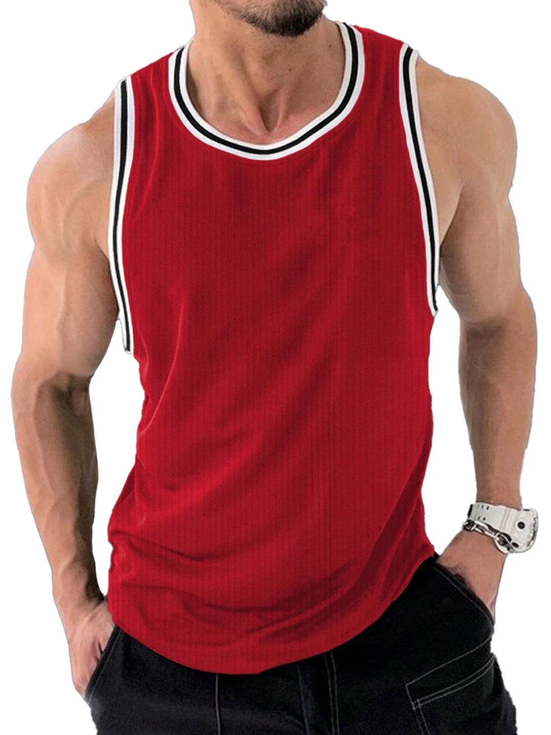 Herren Sportliches Muskelshirt mit atmungsaktiver Struktur Echoarchiv