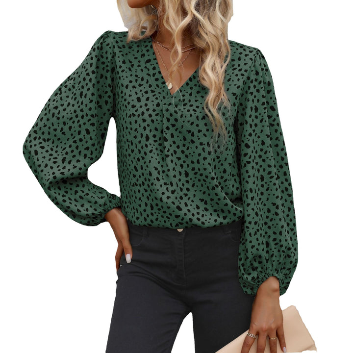 Damen Elegante V-Ausschnitt Bluse mit Puffärmeln Echo Archiv
