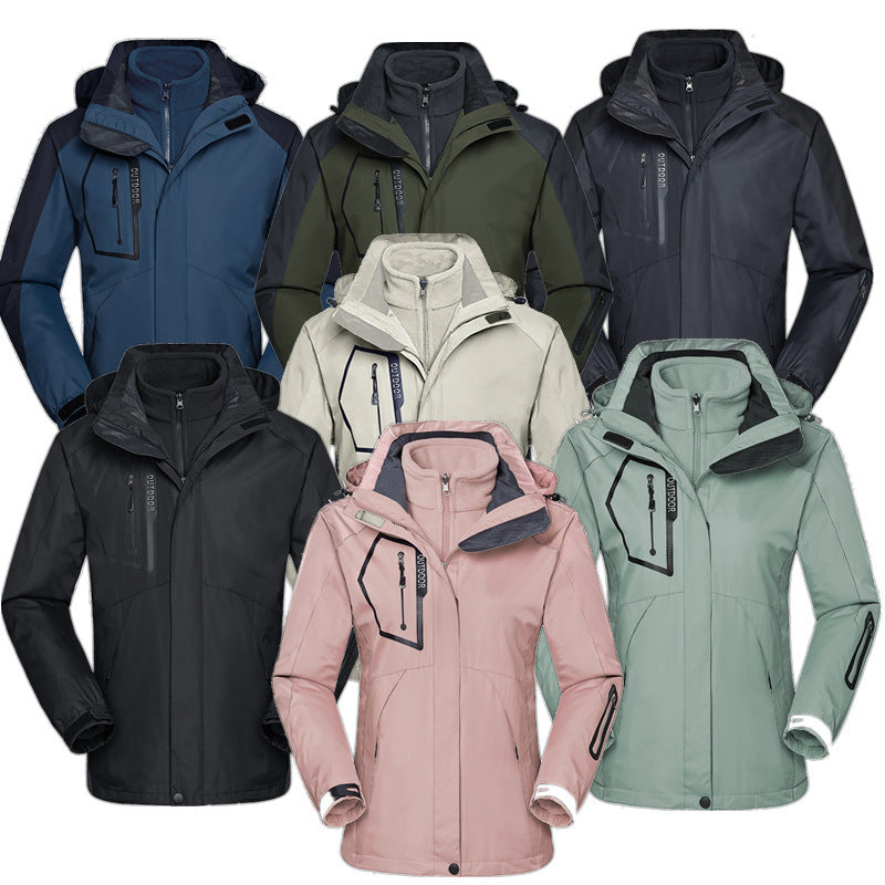 Herren atmungsaktive und wasserfeste Softshell-Outdoorjacke mit verschweißten Nähten und Multifunktions-Taschen Echoarchiv
