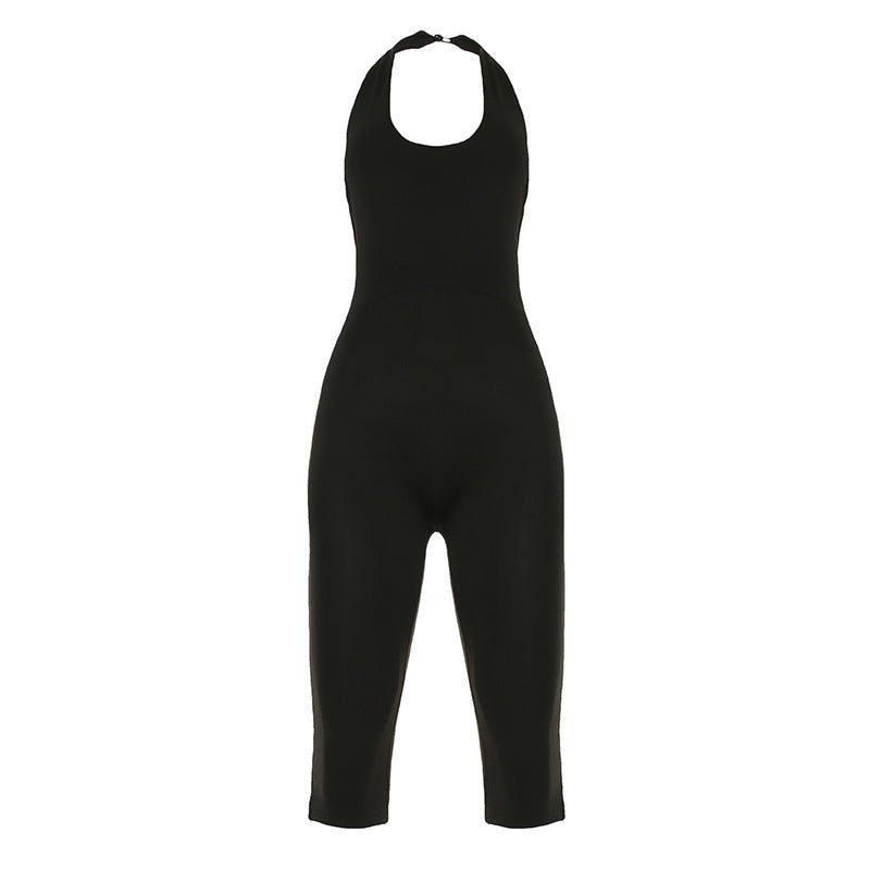 Damen körperbetonter Jumpsuit mit tiefem Rückenausschnitt und reinem Design Echo Archiv