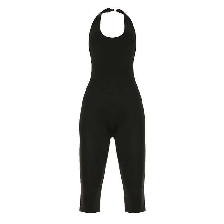 Damen körperbetonter Jumpsuit mit tiefem Rückenausschnitt und reinem Design Echo Archiv